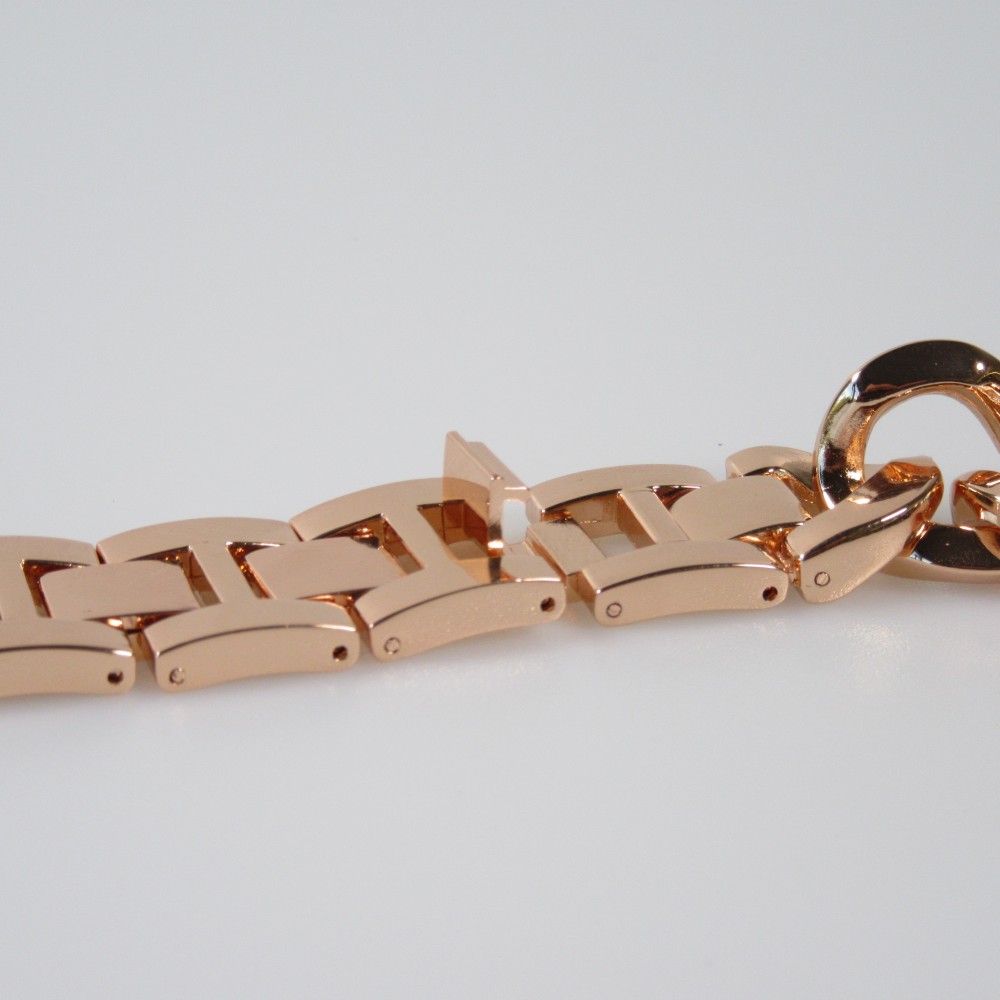 Armband Edelstahl Diamond Loop mit luxuriösen Diamanten und grossen Schleifen - Rosa - Apple Watch 38 mm / 40 mm
