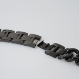 Bracelet en acier Diamond Loop avec strass luxueux à grosses boucles - Noir - Apple Watch 38 mm / 40 mm