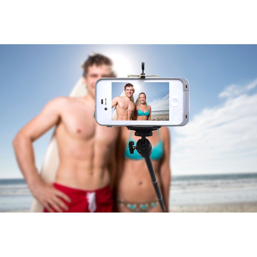 Universal Smartphone Selfie-stick inkl Remote Fernauslöser für Videos + Fotografie - Schwarz