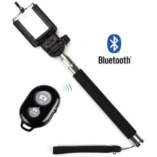 Universal Smartphone Selfie-stick inkl Remote Fernauslöser für Videos + Fotografie - Schwarz