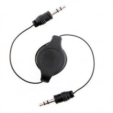 Câble audio extensible - Connecteur double face AUX 3,5 mm Jack - Noir