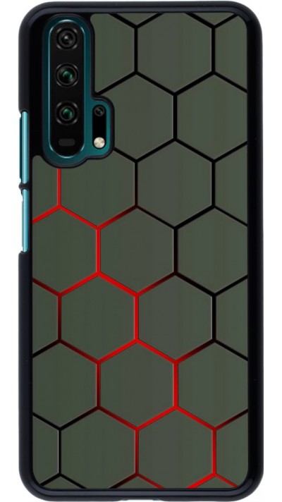 Coque Honor 20 Pro - Geometric Line red