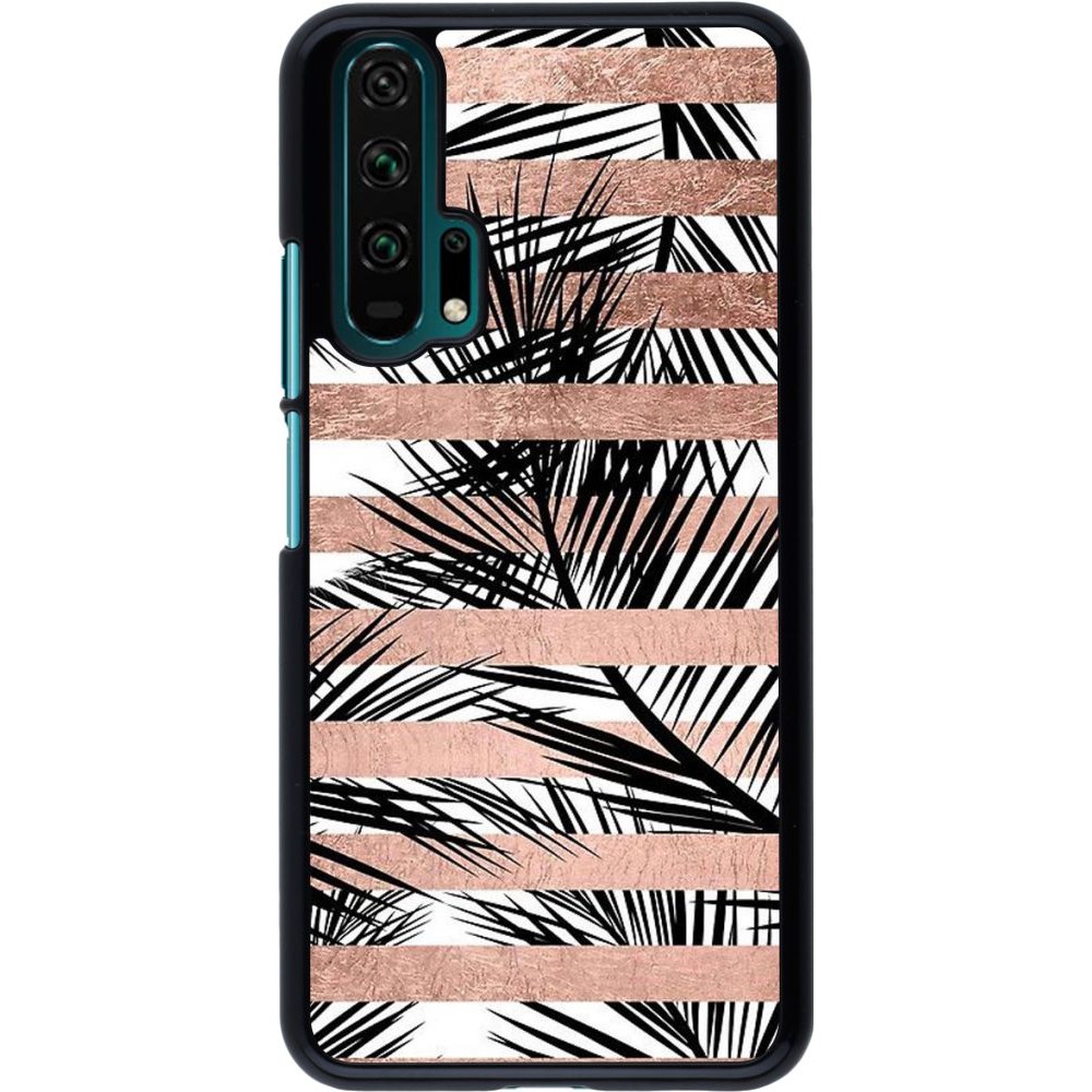 Hülle Honor 20 Pro - Palm trees gold stripes