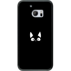 Coque HTC 10 - Funny cat on black