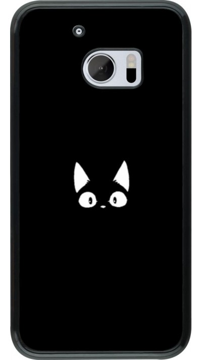 Coque HTC 10 - Funny cat on black