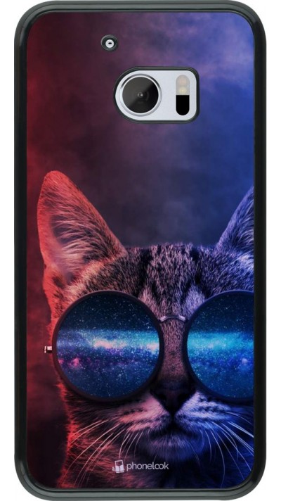 Coque HTC 10 - Red Blue Cat Glasses
