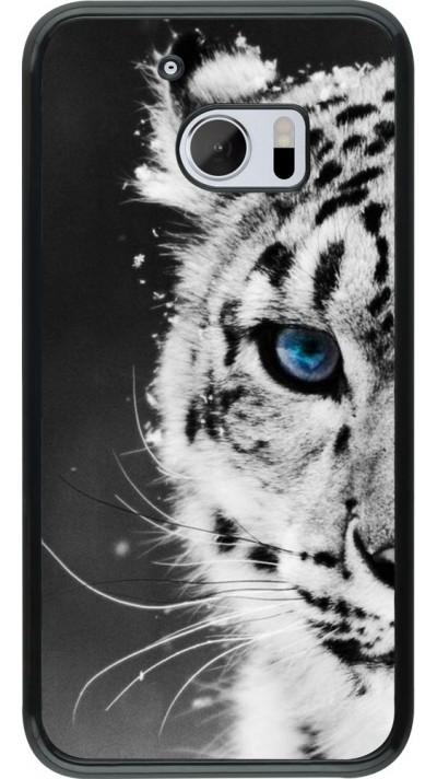 Coque HTC 10 - White tiger blue eye