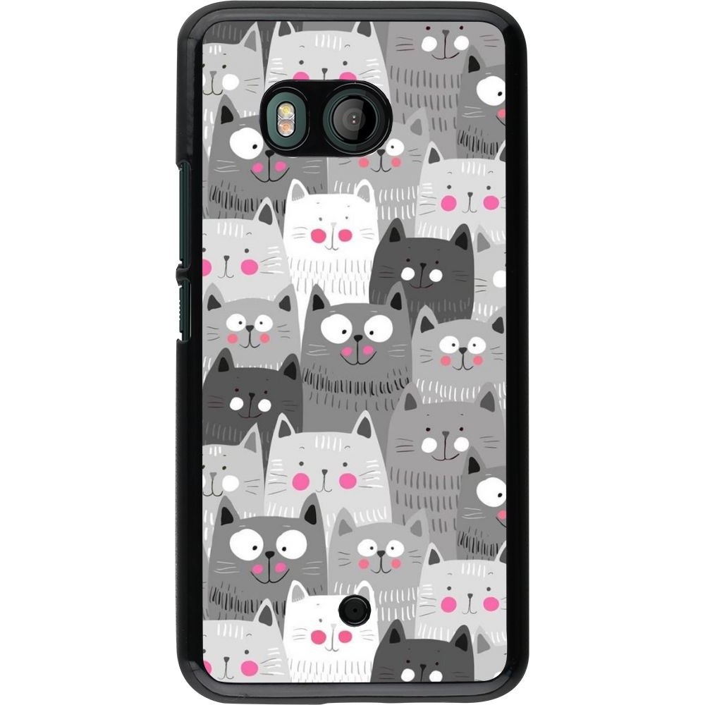 Coque HTC U11 - Chats gris troupeau