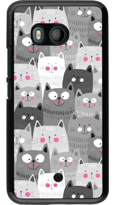 Coque HTC U11 - Chats gris troupeau