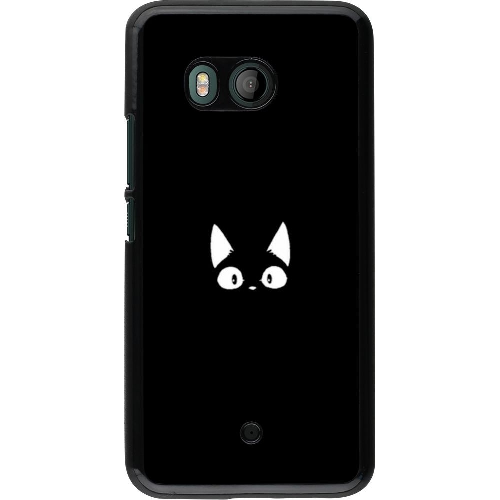 Coque HTC U11 - Funny cat on black
