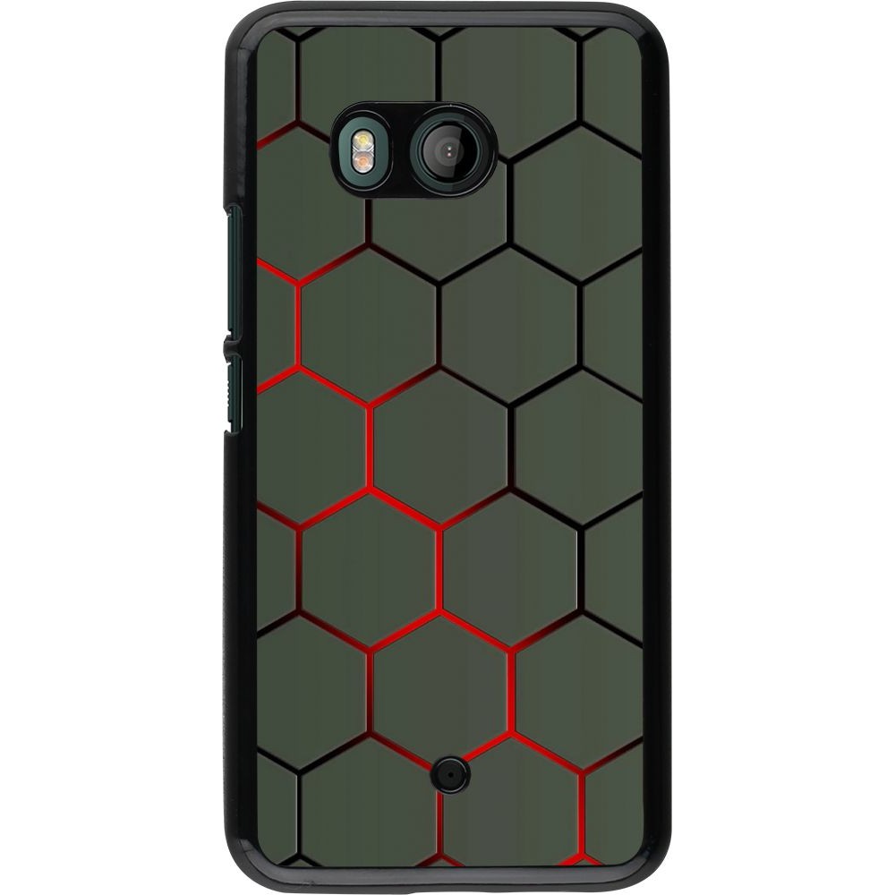 Coque HTC U11 - Geometric Line red