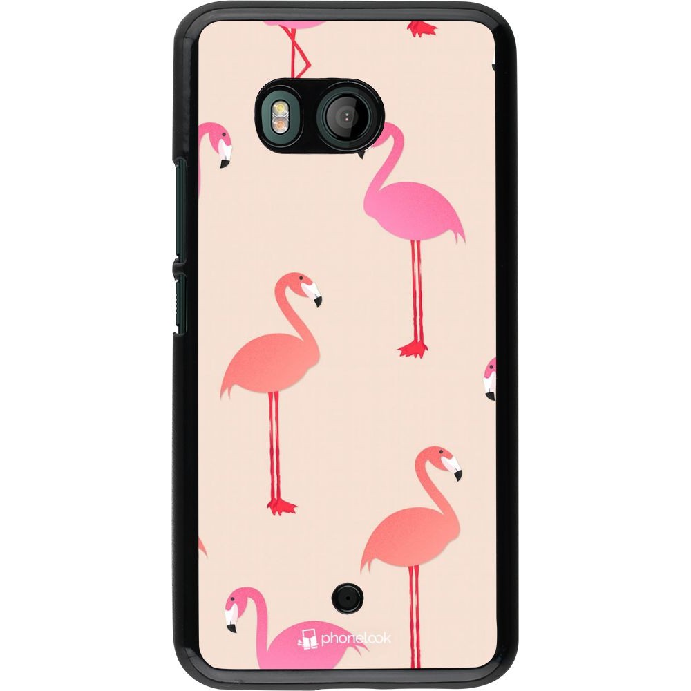 Hülle HTC U11 - Pink Flamingos Pattern