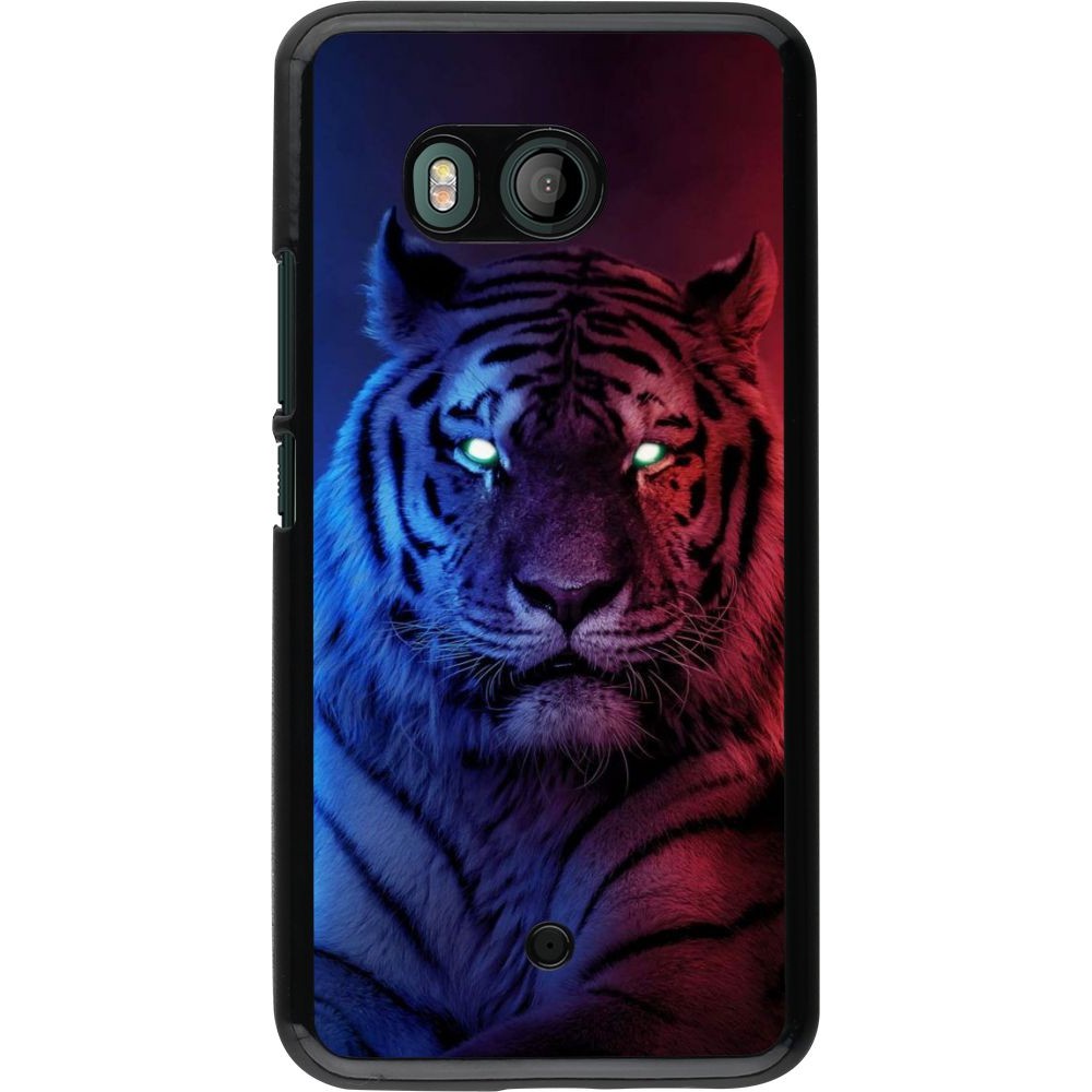Coque HTC U11 - Tiger Blue Red