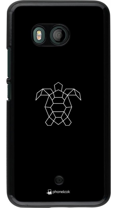 Hülle HTC U11 - Turtles lines on black