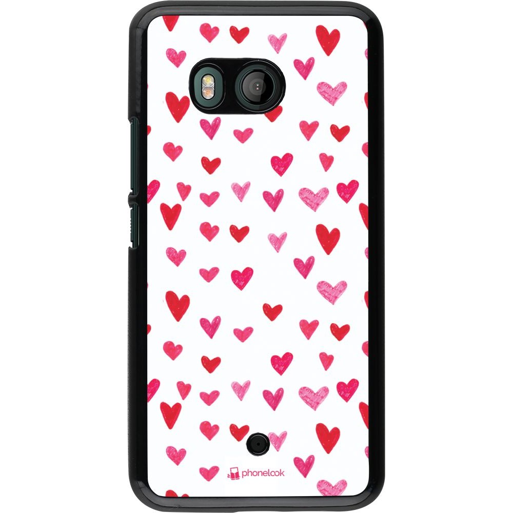 Coque HTC U11 - Valentine 2022 Many pink hearts