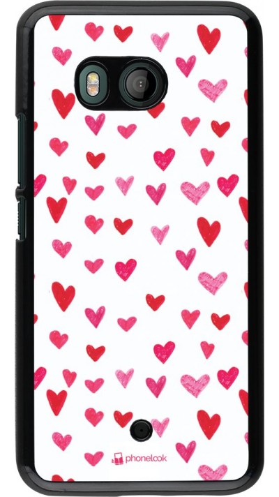 Coque HTC U11 - Valentine 2022 Many pink hearts