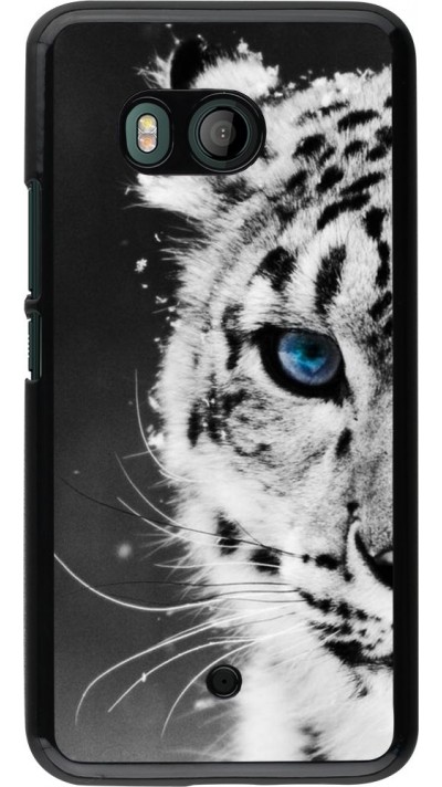 Coque HTC U11 - White tiger blue eye
