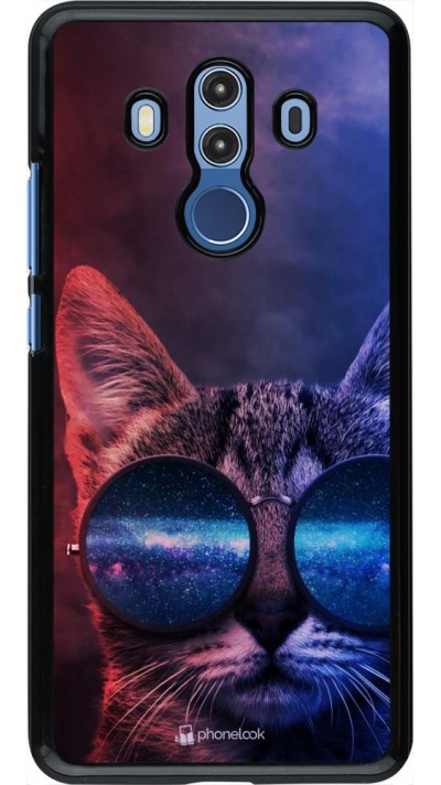 Hülle Huawei Mate 10 Pro - Red Blue Cat Glasses