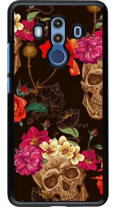 Coque Huawei Mate 10 Pro - Skulls and flowers