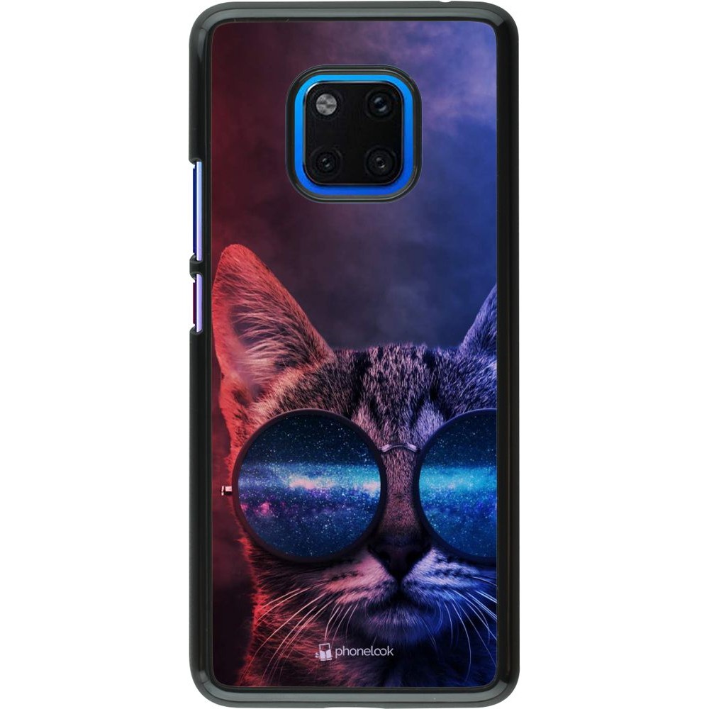 Hülle Huawei Mate 20 Pro - Red Blue Cat Glasses