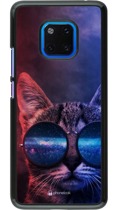 Coque Huawei Mate 20 Pro - Red Blue Cat Glasses