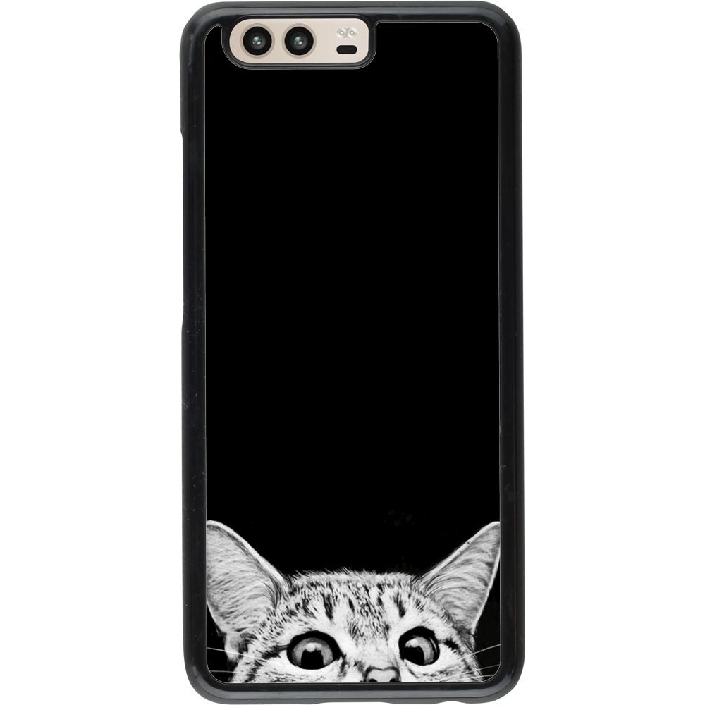 Coque Huawei P10 - Cat Looking Up Black