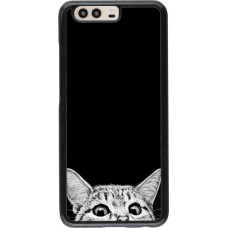 Coque Huawei P10 - Cat Looking Up Black