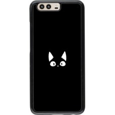 Coque Huawei P10 - Funny cat on black