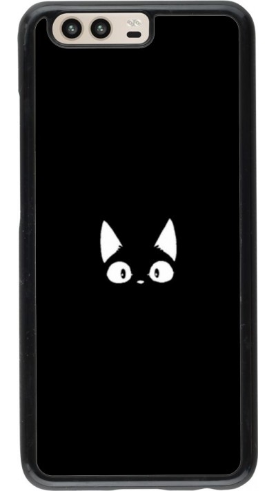 Coque Huawei P10 - Funny cat on black