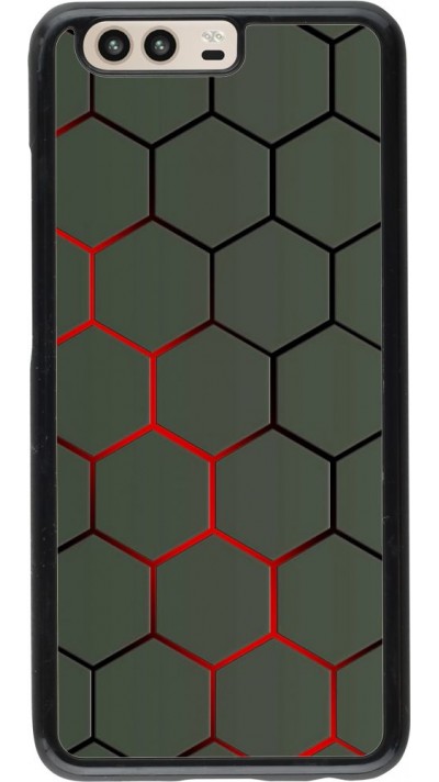 Coque Huawei P10 - Geometric Line red