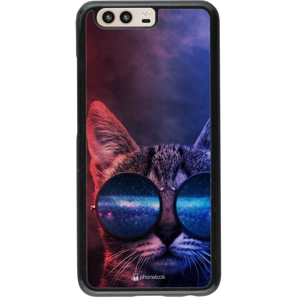 Coque Huawei P10 - Red Blue Cat Glasses