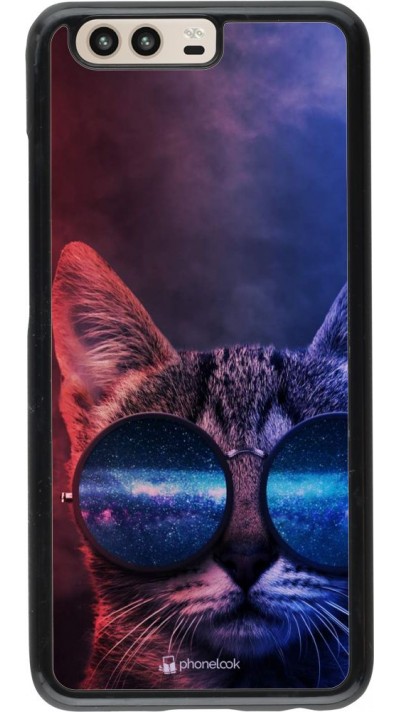Coque Huawei P10 - Red Blue Cat Glasses