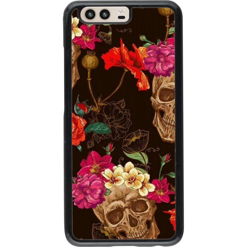 Coque Huawei P10 - Skulls and flowers