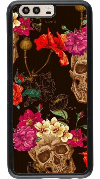 Coque Huawei P10 - Skulls and flowers