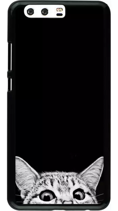 Coque Huawei P10 Plus - Cat Looking Up Black