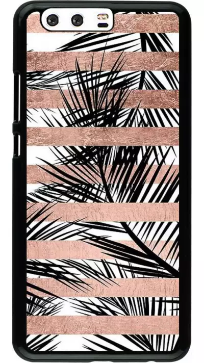 Coque Huawei P10 Plus - Palm trees gold stripes