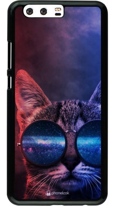 Coque Huawei P10 Plus - Red Blue Cat Glasses