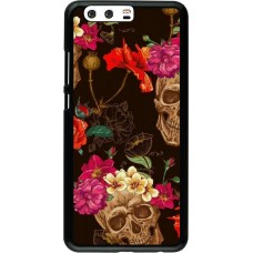 Coque Huawei P10 Plus - Skulls and flowers