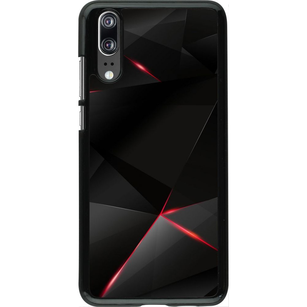 Coque Huawei P20 - Black Red Lines