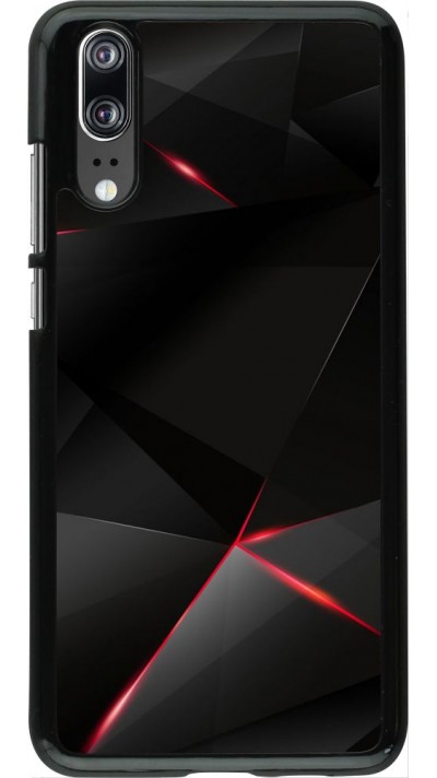 Coque Huawei P20 - Black Red Lines