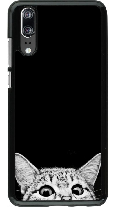 Coque Huawei P20 - Cat Looking Up Black