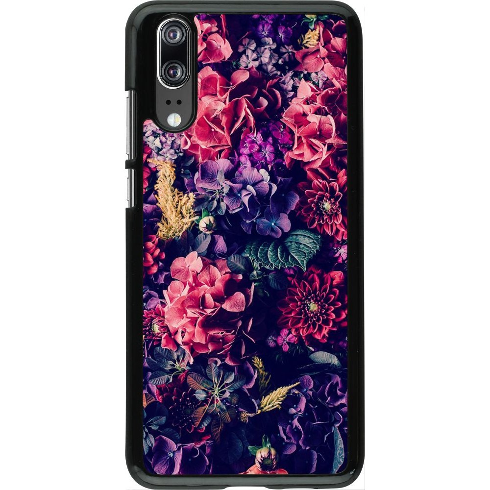 Coque Huawei P20 - Flowers Dark