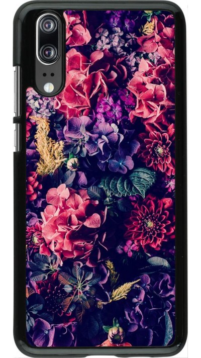 Coque Huawei P20 - Flowers Dark