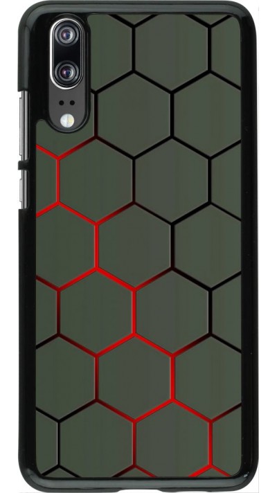 Coque Huawei P20 - Geometric Line red