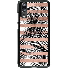 Coque Huawei P20 - Palm trees gold stripes