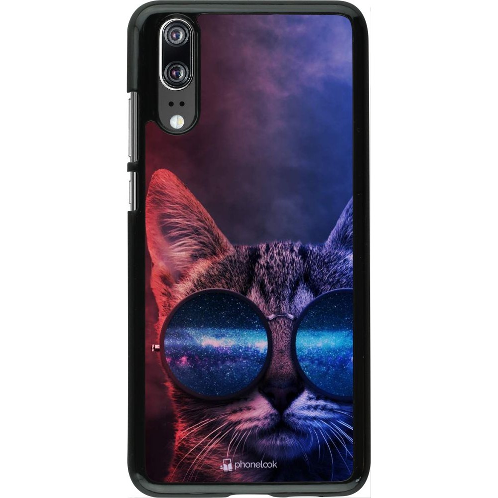 Coque Huawei P20 - Red Blue Cat Glasses