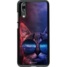 Coque Huawei P20 - Red Blue Cat Glasses