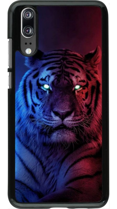 Coque Huawei P20 - Tiger Blue Red