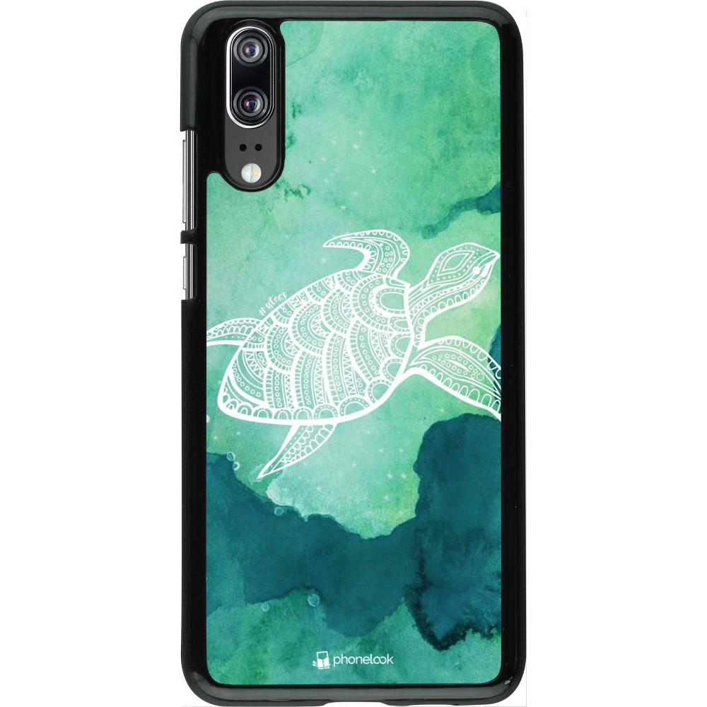 Coque Huawei P20 - Turtle Aztec Watercolor