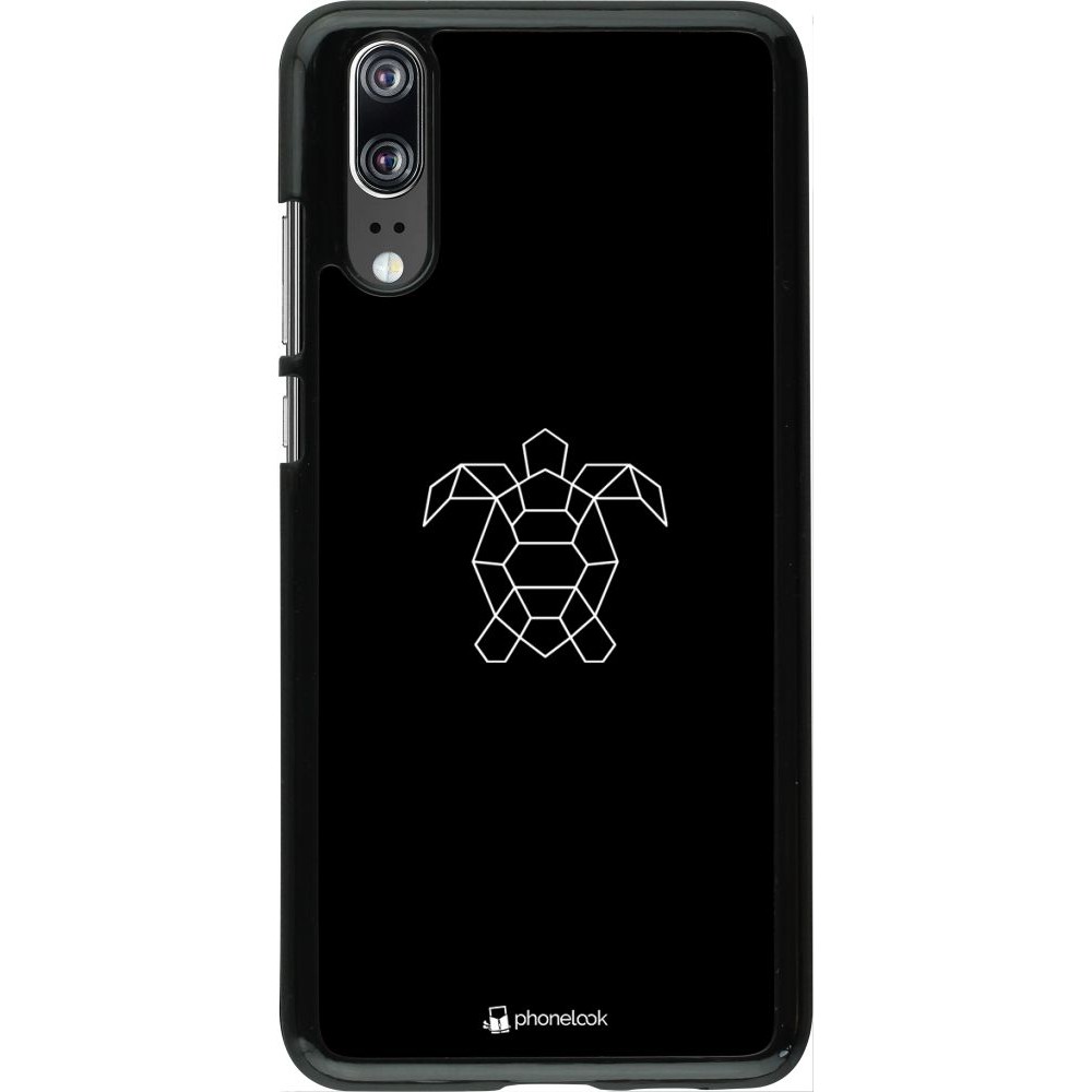 Coque Huawei P20 - Turtles lines on black